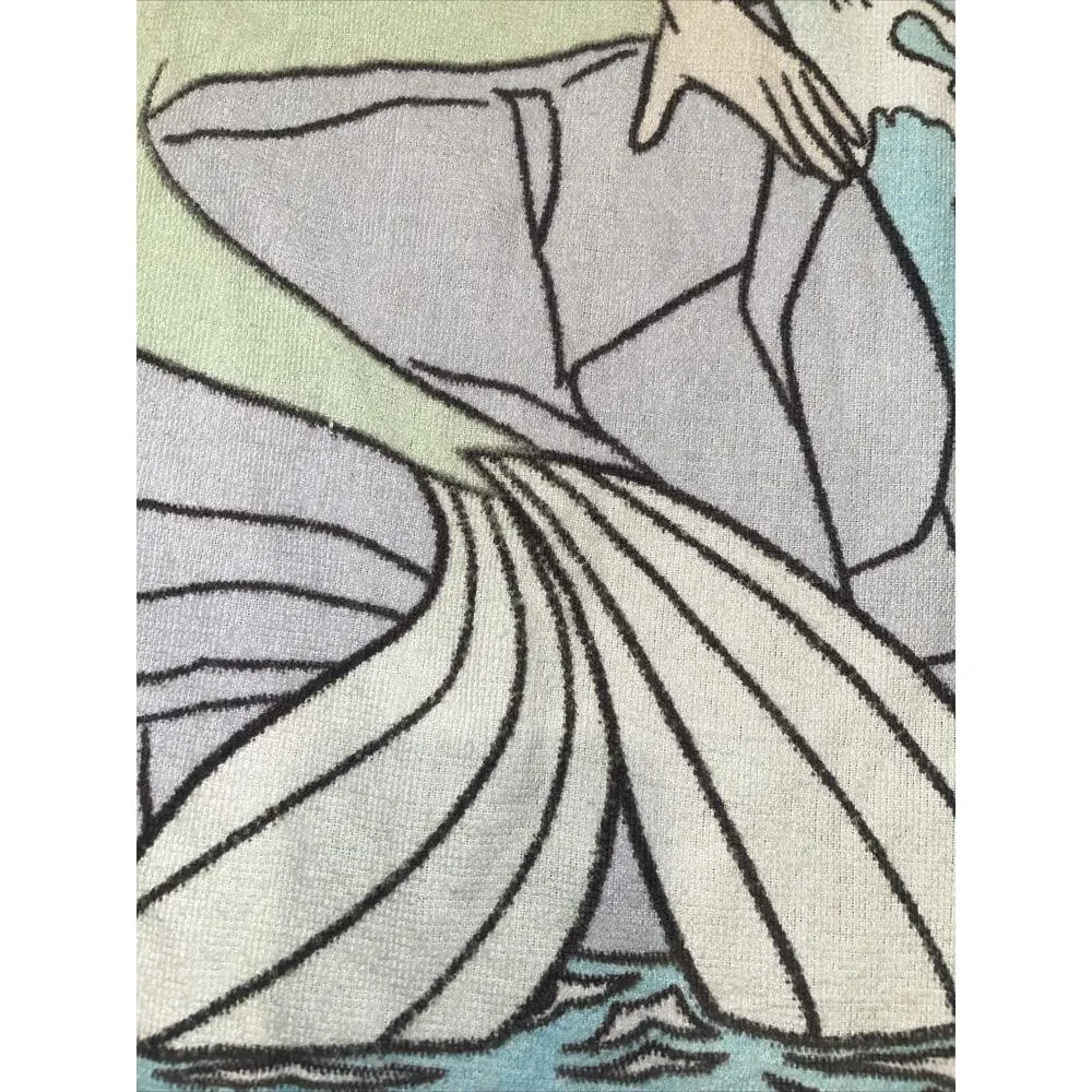Little Mermaid Vintage 1990's Franco Disney Beach Towel 30x58 RARE Ariel Triton